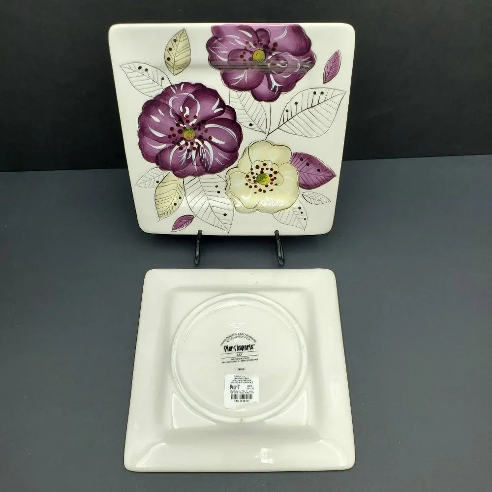 Pier 1 Lily Salad Plates Pier 1 Imports Purple Flowers Dessert Plates